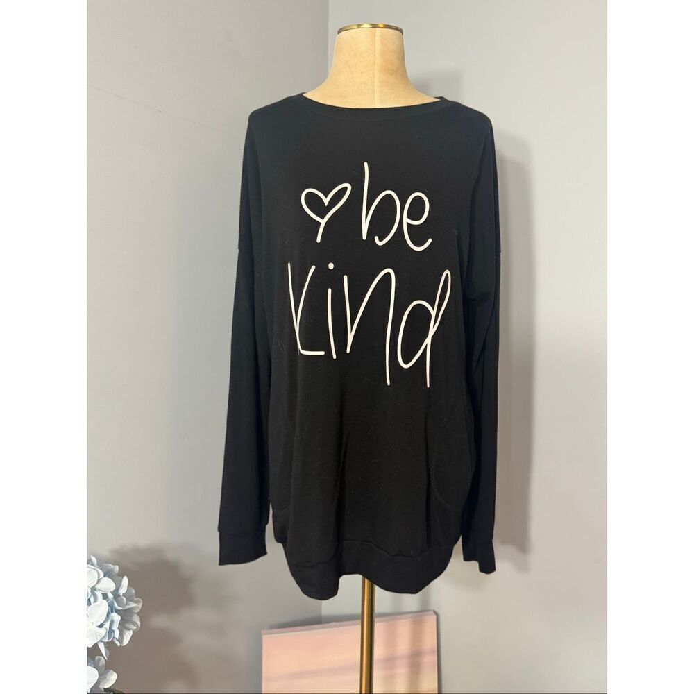 ONLYSHE Womens Crewneck Pullover Pockets Loose Tunic Long Sleeve Black Medium - Picture 5 of 10